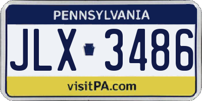 PA license plate JLX3486