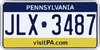 PA license plate JLX3487