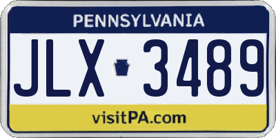 PA license plate JLX3489