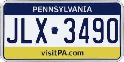 PA license plate JLX3490