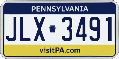 PA license plate JLX3491