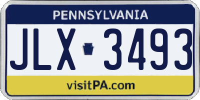 PA license plate JLX3493