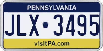 PA license plate JLX3495