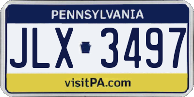 PA license plate JLX3497