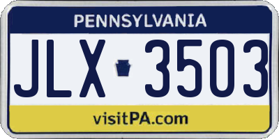 PA license plate JLX3503