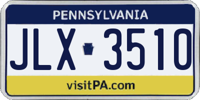 PA license plate JLX3510