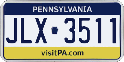 PA license plate JLX3511