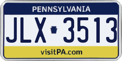 PA license plate JLX3513