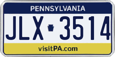 PA license plate JLX3514