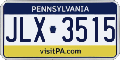 PA license plate JLX3515