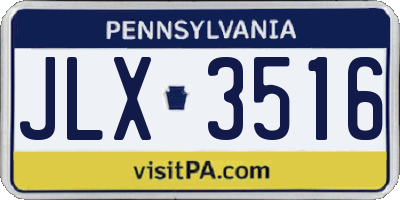 PA license plate JLX3516