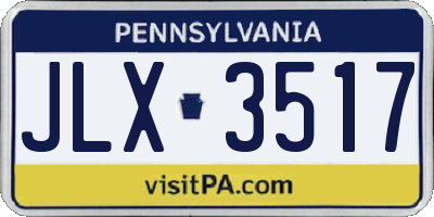PA license plate JLX3517