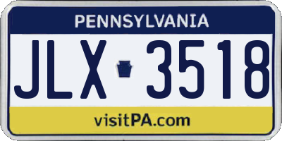 PA license plate JLX3518