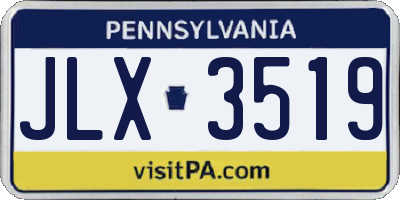 PA license plate JLX3519