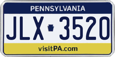 PA license plate JLX3520