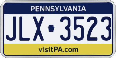 PA license plate JLX3523