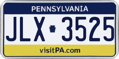 PA license plate JLX3525