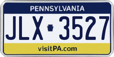 PA license plate JLX3527
