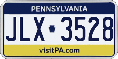 PA license plate JLX3528