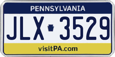 PA license plate JLX3529