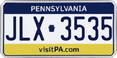 PA license plate JLX3535