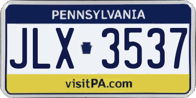 PA license plate JLX3537