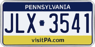 PA license plate JLX3541