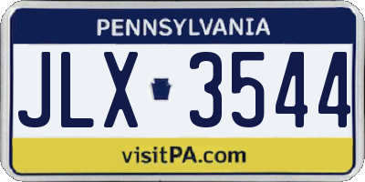 PA license plate JLX3544