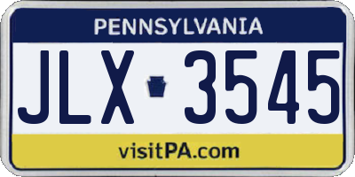 PA license plate JLX3545