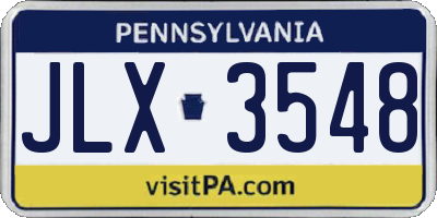 PA license plate JLX3548