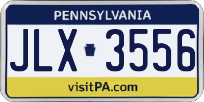 PA license plate JLX3556