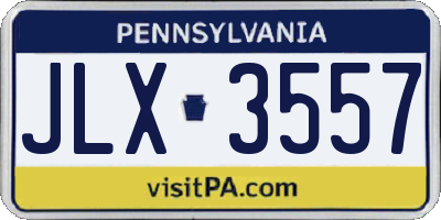 PA license plate JLX3557