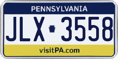 PA license plate JLX3558