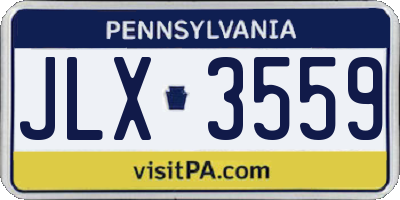 PA license plate JLX3559