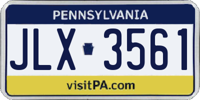 PA license plate JLX3561
