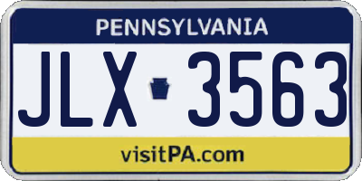 PA license plate JLX3563