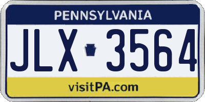 PA license plate JLX3564