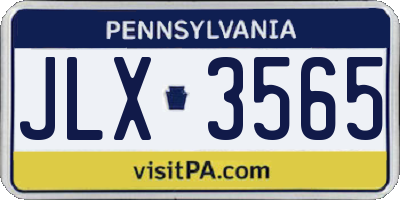 PA license plate JLX3565
