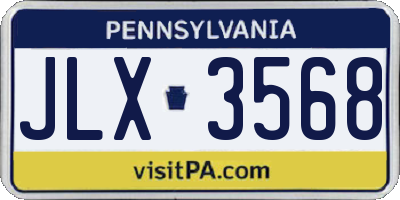 PA license plate JLX3568