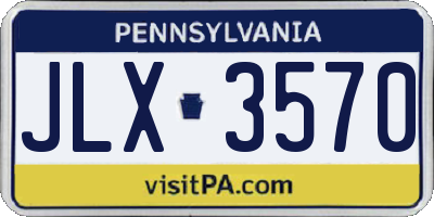 PA license plate JLX3570