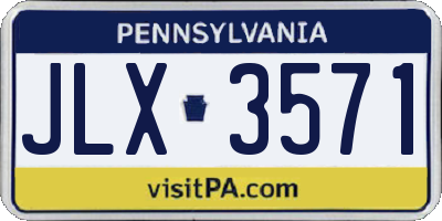 PA license plate JLX3571