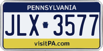 PA license plate JLX3577