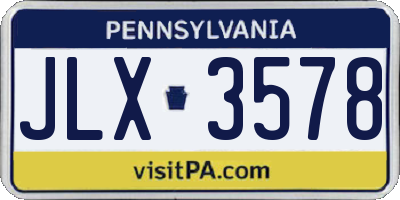 PA license plate JLX3578