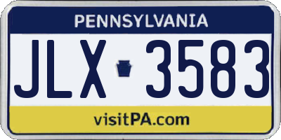 PA license plate JLX3583