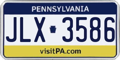 PA license plate JLX3586