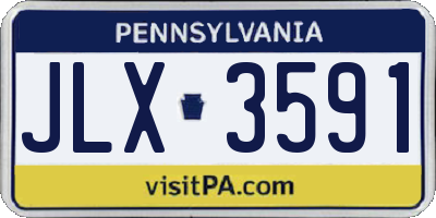 PA license plate JLX3591