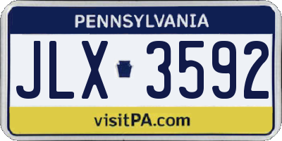 PA license plate JLX3592