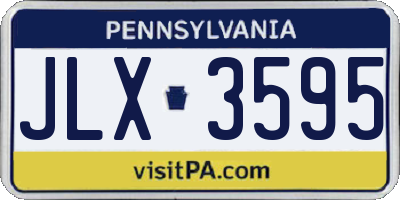 PA license plate JLX3595