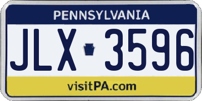 PA license plate JLX3596
