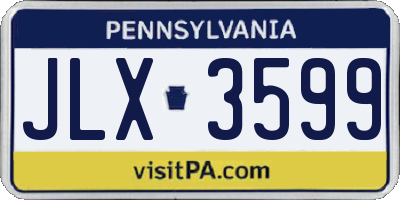PA license plate JLX3599